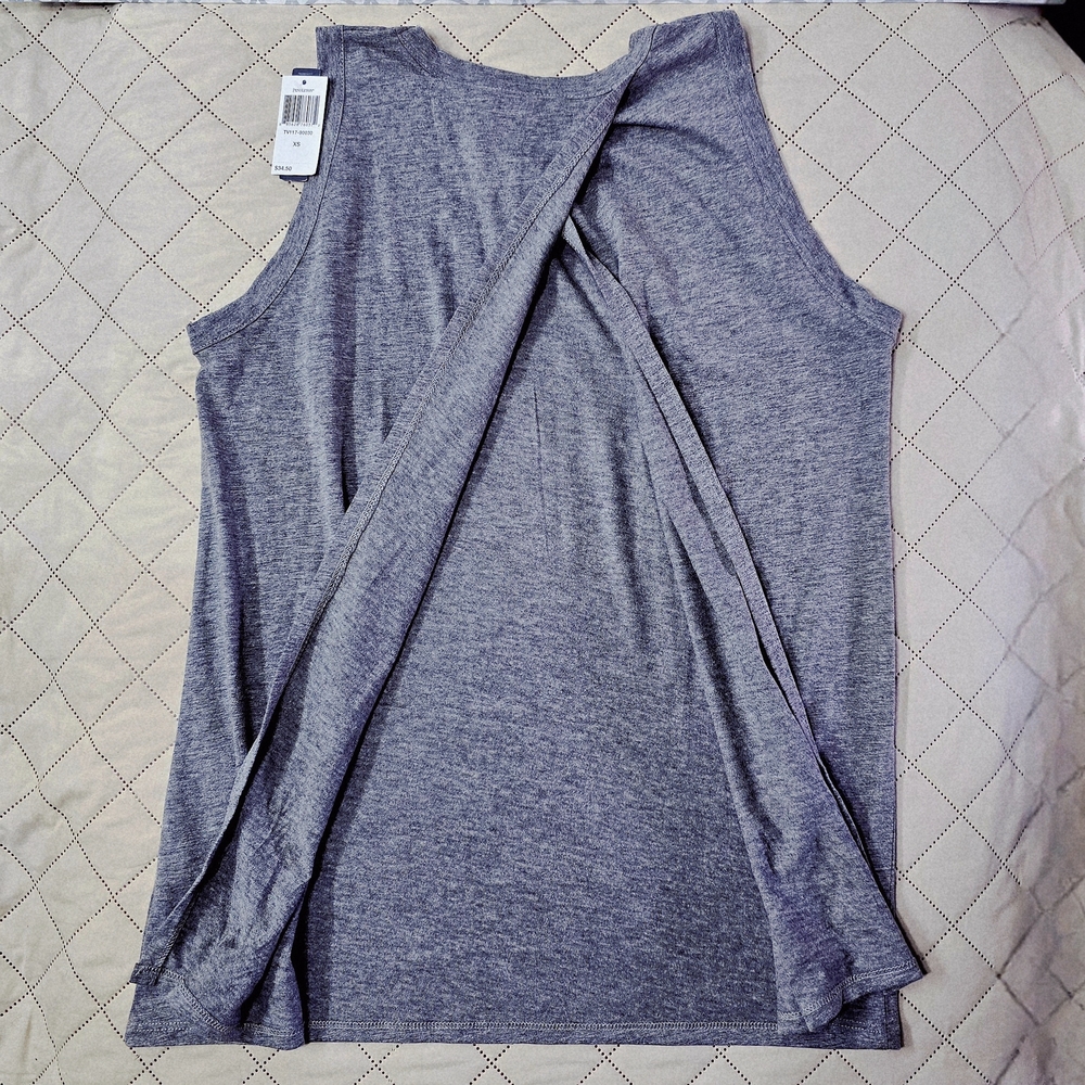 Pendleton NWT Cross Back Tulip Hem Grey Tank Top XS Gorpcore Layering Knit New